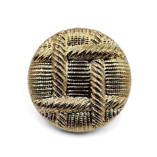 19048 Sullivans 21mm Round Plastic Button - Gold With Rope Pattern - 42 In A Tube