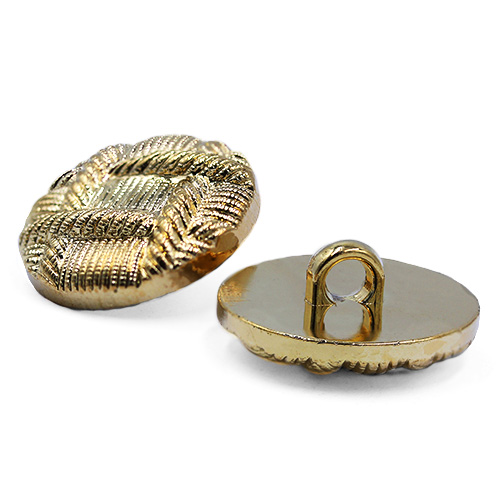 19048 Sullivans 21mm Round Plastic Button - Gold With Rope Pattern - 42 In A Tube