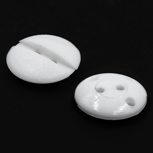 19059 Sullivans 12mm Round Plastic Button With Indented Strip - White - 76 In A Tube