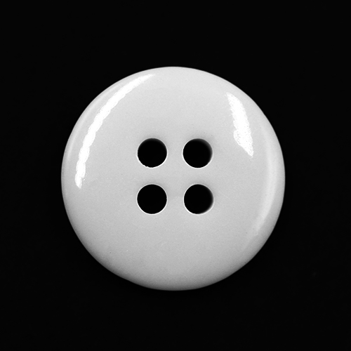 19064 Sullivans 15mm Round Plastic Button With Four Holes - White - 72 In A Tube