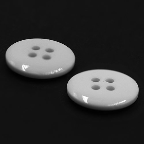 19064 Sullivans 15mm Round Plastic Button With Four Holes - White - 72 In A Tube