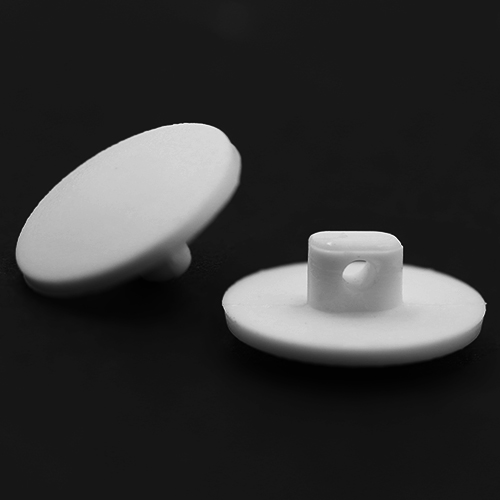 19071 Sullivans 17mm Round Plastic Button With Shank - Matt White - 74 In A Tube