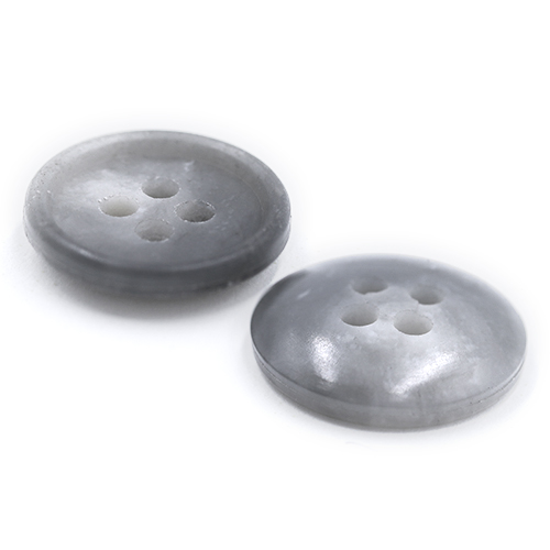 19086 Sullivans 15mm Plastic Button With Four Holes - Grey With Splash Of White - 39 In A Tube