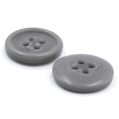 19088 Sullivans 15mm Plastic Button With Four Holes - Grey - 39 In A Tube