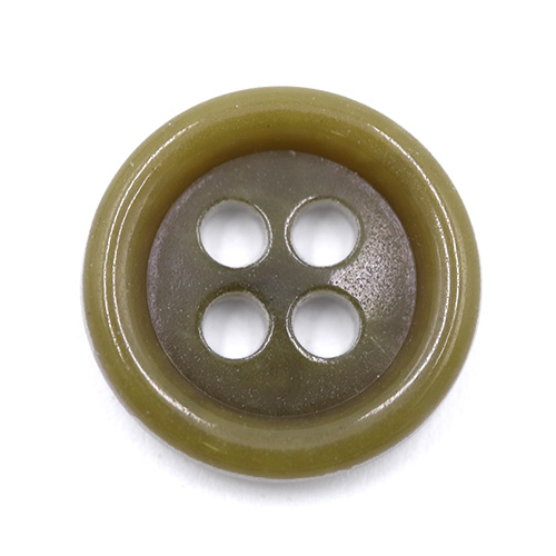 19091 Sullivans 15mm Plastic Button With Four Holes - Olive - 39 In A Tube