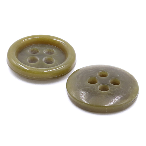 19091 Sullivans 15mm Plastic Button With Four Holes - Olive - 39 In A Tube