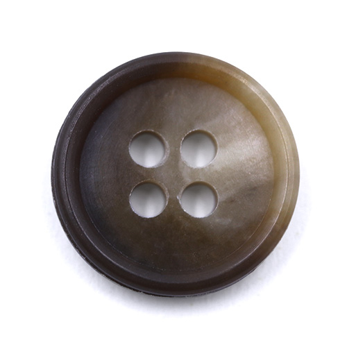 19092 Sullivans 15mm Plastic Button With Four Holes - Brown With Splash Of White- 39 In A Tube