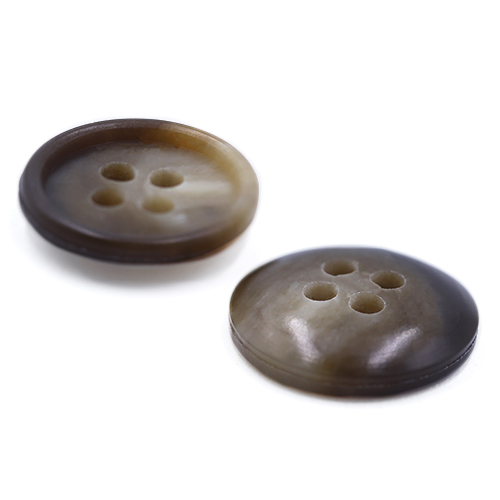 19092 Sullivans 15mm Plastic Button With Four Holes - Brown With Splash Of White- 39 In A Tube