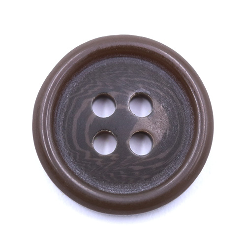 19094 Sullivans 15mm Plastic Button With Four Holes - Brown - 39 In A Tube