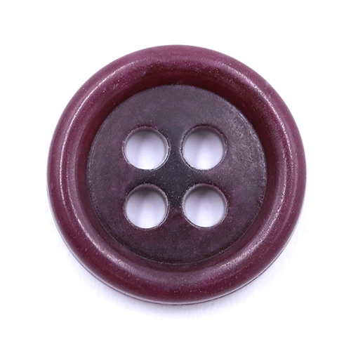 19096 Sullivans 15mm Plastic Button With Four Holes - Maroon - 39 In A Tube