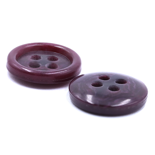 19096 Sullivans 15mm Plastic Button With Four Holes - Maroon - 39 In A Tube