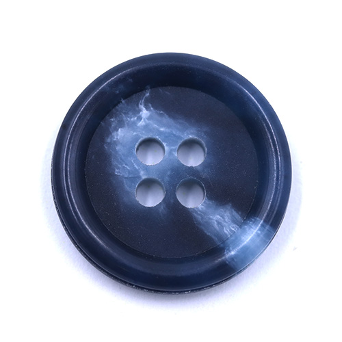 19100 Sullivans 20mm Plastic Button With Four Holes - Blue With Splash Of White- 38 In A Tube