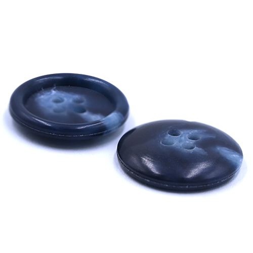 19100 Sullivans 20mm Plastic Button With Four Holes - Blue With Splash Of White- 38 In A Tube