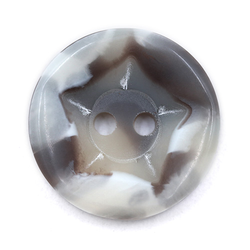 19114 Sullivans 17mm Plastic Button With Star Insert - Cream/stone - 39 In A Tube