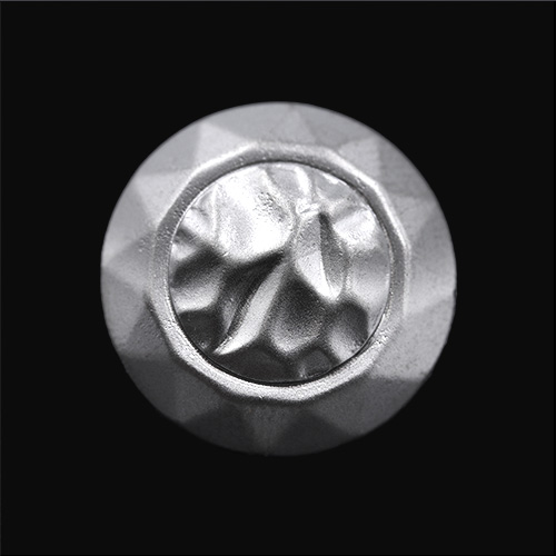 19127 Sullivans 18mm Round Plastic Button With Shank - Silver Indented Pattern - 39 In A Tube