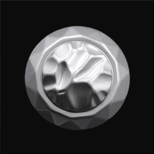 19128 Sullivans 25mm Round Plastic Button With Shank - Silver Indented Pattern - 34 In A Tube