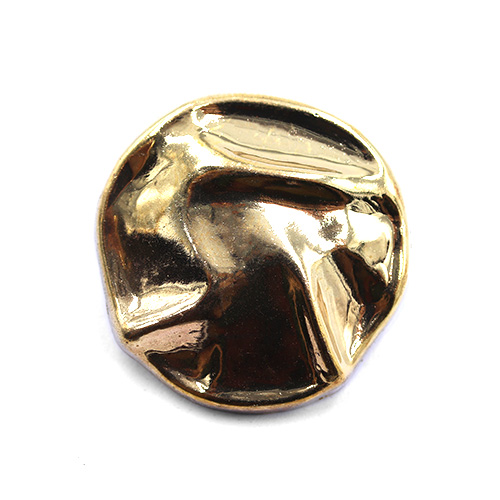 19136 Sullivans 25mm Round Plastic Uneven Surface Button With Shank - Gold - 33 In A Tube