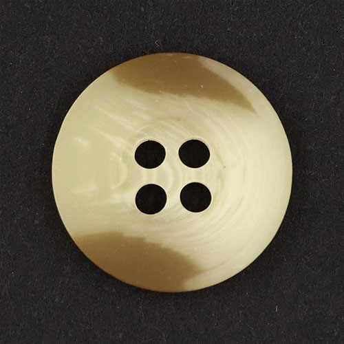 19147 Sullivans 15mm Round Plastic Button With Four Holes - Cream With Tan Tips - 38 In A Tube