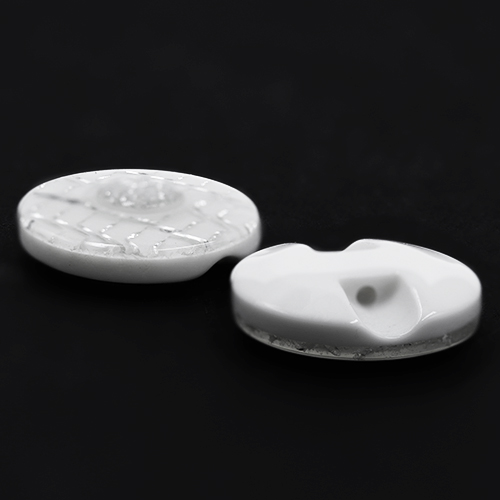 19181 Sullivans 15mm Round Plastic Button With Raised Middle And Crisscross Sparkles - White - 90 In A Tub