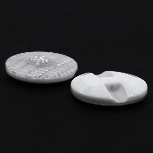 19182 Sullivans 21mm Round Plastic Button With Raised Middle And Crisscross Sparkles - White - 55 In A Tub