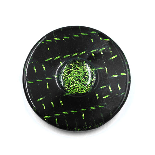 19188 Sullivans 21mm Round Plastic Button With Raised Middle And Crisscross Sparkles - Green - 55 In A Tub