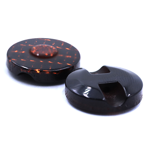19190 Sullivans 15mm Round Plastic Button With Raised Middle And Crisscross Sparkles - Coffee - 90 In A Tu