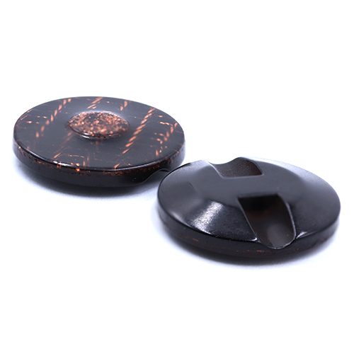 19191 Sullivans 21mm Round Plastic Button With Raised Middle And Crisscross Sparkles - Coffee - 55 In A Tu