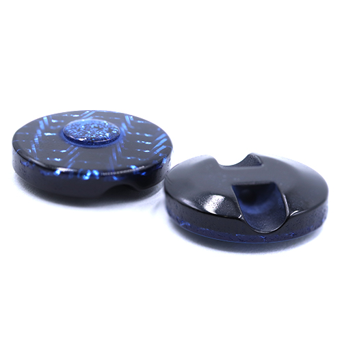 19193 Sullivans 15mm Round Plastic Button With Raised Middle And Crisscross Sparkles - Royal - 90 In A Tub