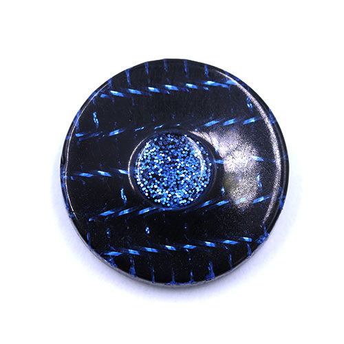 19194 Sullivans 21mm Round Plastic Button With Raised Middle And Crisscross Sparkles - Royal - 55 In A Tub