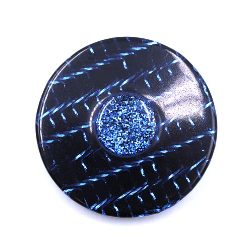 19195 Sullivans 25mm Round Plastic Button With Raised Middle And Crisscross Sparkles - Royal - 40 In A Tub