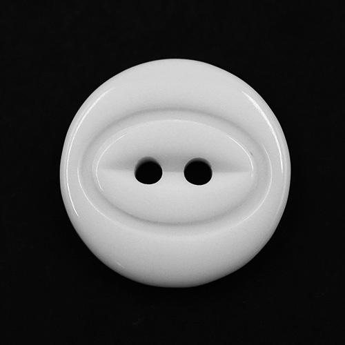 19199 Sullivans 15mm Round Plastic Button With Two Oval Lines Surrounding Hole - White - 80 In A Tube