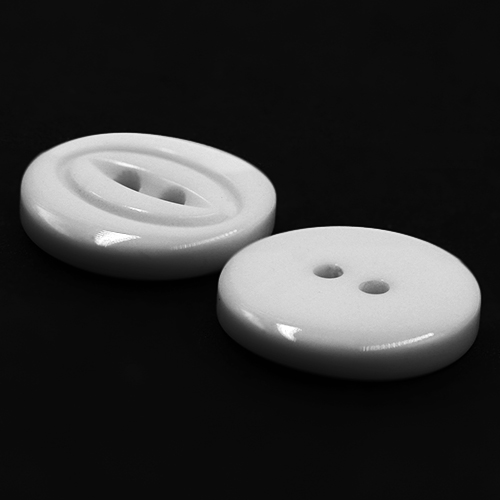 19199 Sullivans 15mm Round Plastic Button With Two Oval Lines Surrounding Hole - White - 80 In A Tube
