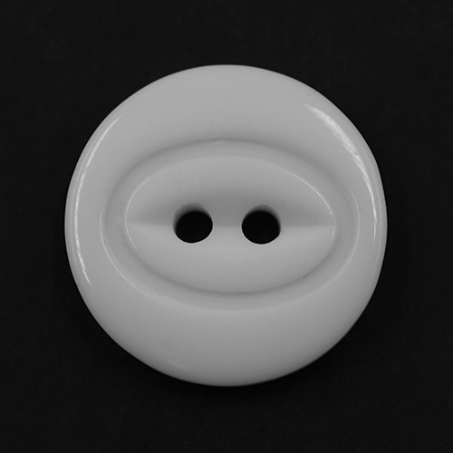 19200 Sullivans 18mm Round Plastic Button With Two Oval Lines Surrounding Hole - White - 65 In A Tube