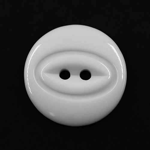 19201 Sullivans 21mm Round Plastic Button With Two Oval Lines Surrounding Hole - White - 55 In A Tube