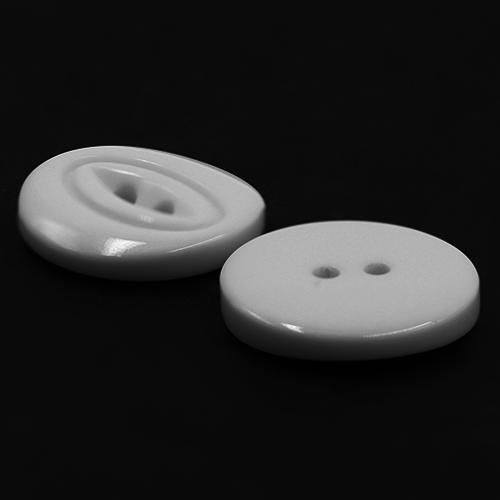 19201 Sullivans 21mm Round Plastic Button With Two Oval Lines Surrounding Hole - White - 55 In A Tube