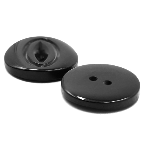 19204 Sullivans 21mm Round Plastic Button With Two Oval Lines Surrounding Hole - Black - 55 In A Tube