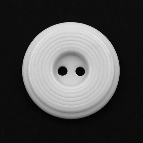 19205 Sullivans 21mm Round Plastic Button With Circular Groves - White - 65 In A Tube