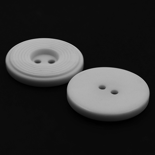 19206 Sullivans 25mm Round Plastic Button With Circular Groves - White - 45 In A Tube