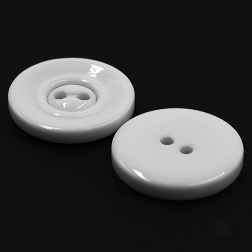 19211 Sullivans 25mm Round Plastic Button With Raised Edge - White - 40 In A Tube