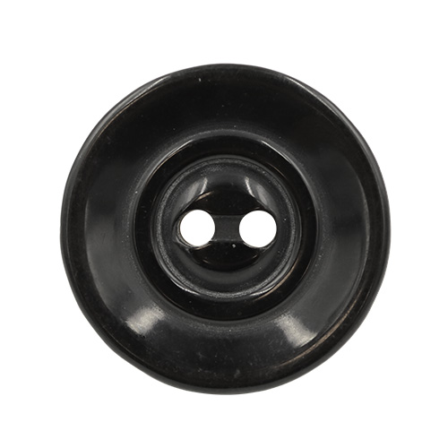 19213 Sullivans 21mm Round Plastic Button With Raised Edge - Black - 55 In A Tube