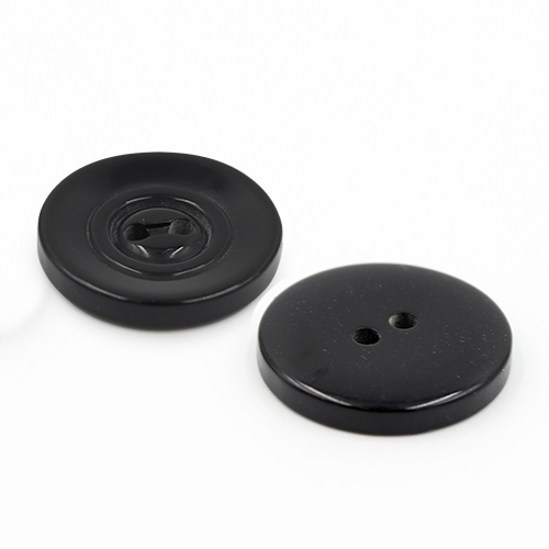 19213 Sullivans 21mm Round Plastic Button With Raised Edge - Black - 55 In A Tube