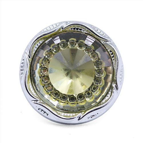 19227 Sullivans 18mm Round Plastic Shank Button With Sparkle Yellow Centre Pinnacle - Silver - 43 In A Tub