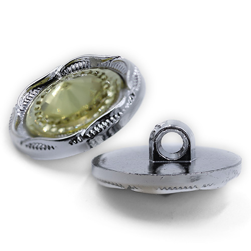 19228 Sullivans 21mm Round Plastic Shank Button With Sparkle Yellow Centre Pinnacle - Silver - 30 In A Tub