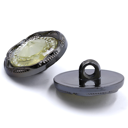 19231 Sullivans 18mm Round Plastic Shank Button With Sparkle Yellow Centre Pinnacle - Antique Gold - 43 In