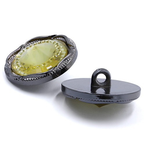 19234 Sullivans 30mm Round Plastic Shank Button With Sparkle Yellow Centre Pinnacle - Antique Gold - 18 In