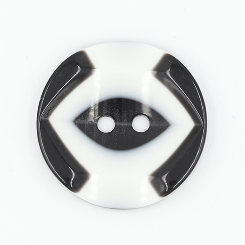 19264 Sullivans 25mm Round Plastic Button 2 Hole With Black Markings - White - 35 In A Tube