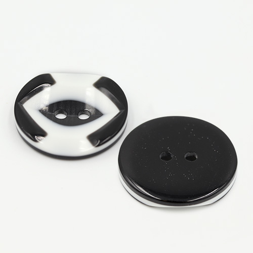 19264 Sullivans 25mm Round Plastic Button 2 Hole With Black Markings - White - 35 In A Tube