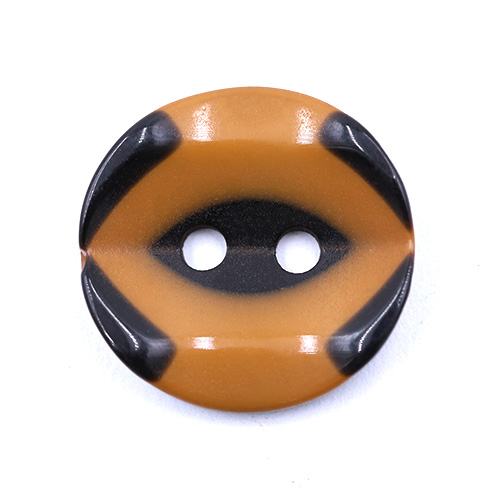 19268 Sullivans 15mm Round Plastic Button 2 Hole With Black Markings - Dark Yellow - 75 In A Tube