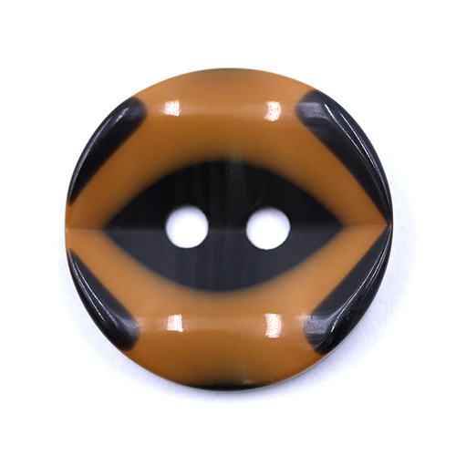 19269 Sullivans 18mm Round Plastic Button 2 Hole With Black Markings - Dark Yellow - 55 In A Tube