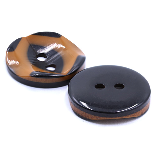 19269 Sullivans 18mm Round Plastic Button 2 Hole With Black Markings - Dark Yellow - 55 In A Tube